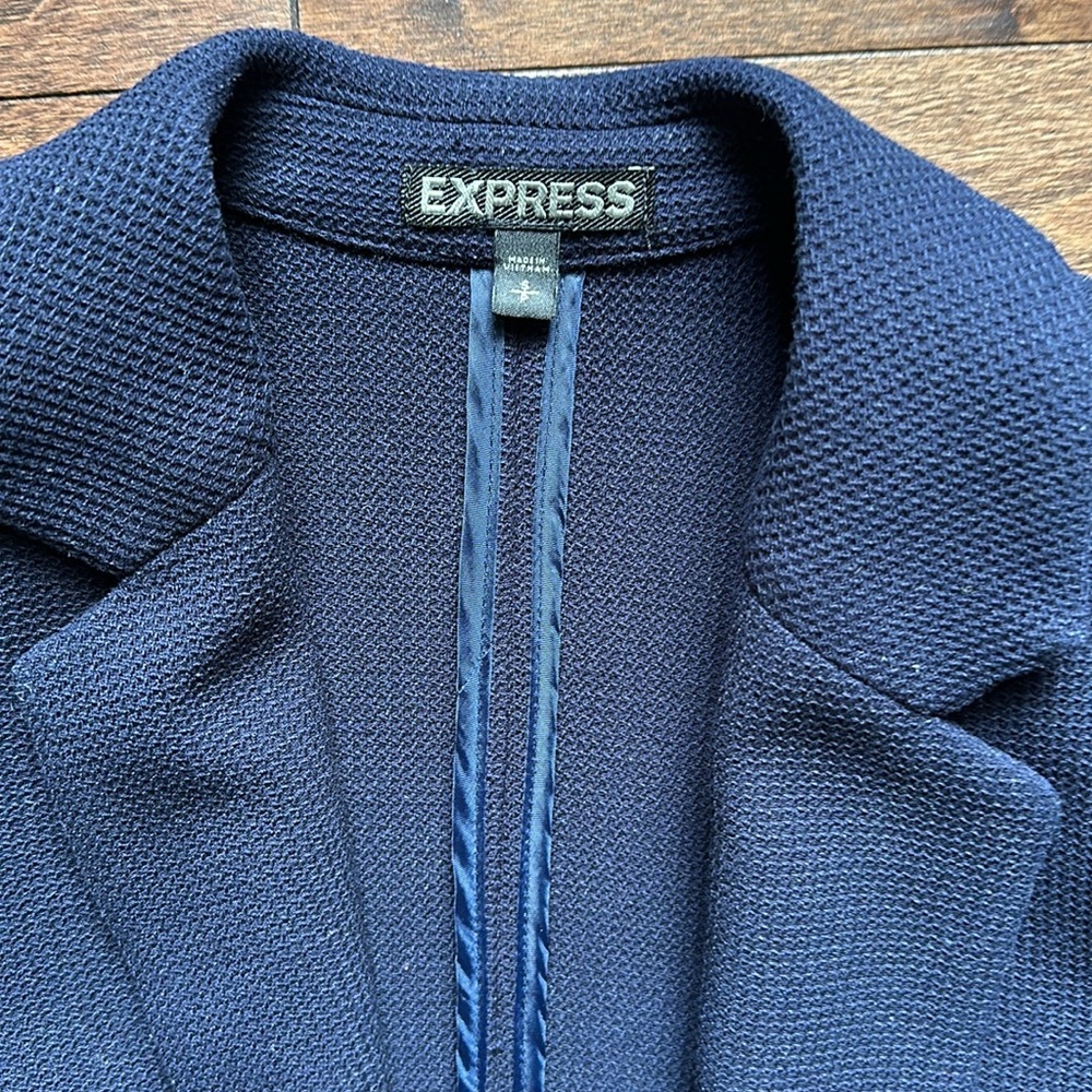 Express Columnist Open Front Boyfriend Blazer Nav… - image 3